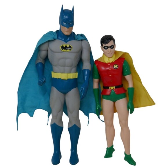 DC Comics 1988 Hamilton Gifts 15" Batman & 12" Robin Vinyl Figures - Picture 1 of 16